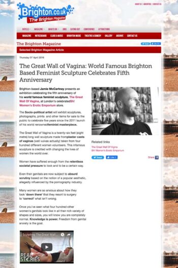 Brighton Magazine celebrates five year anniversary of The Great Wall of Vagina