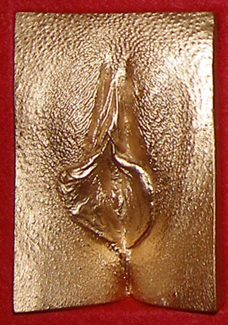 gold plated vulva cast