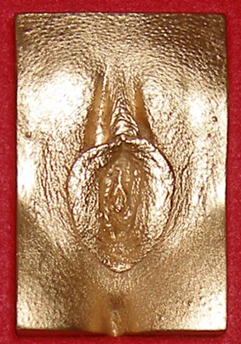 gold plated vulva cast