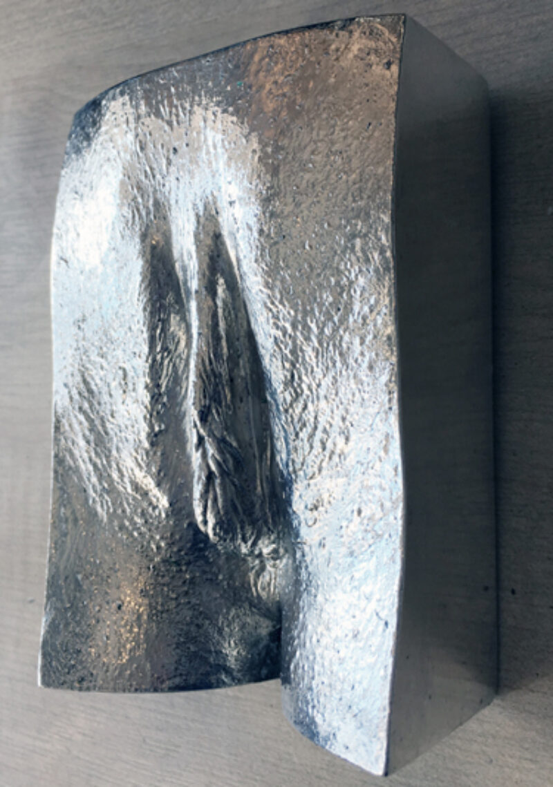 silver plated vulva cast
