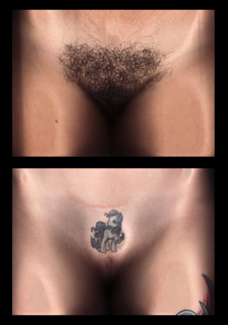 scanner photography images of pubic hair and tattoos