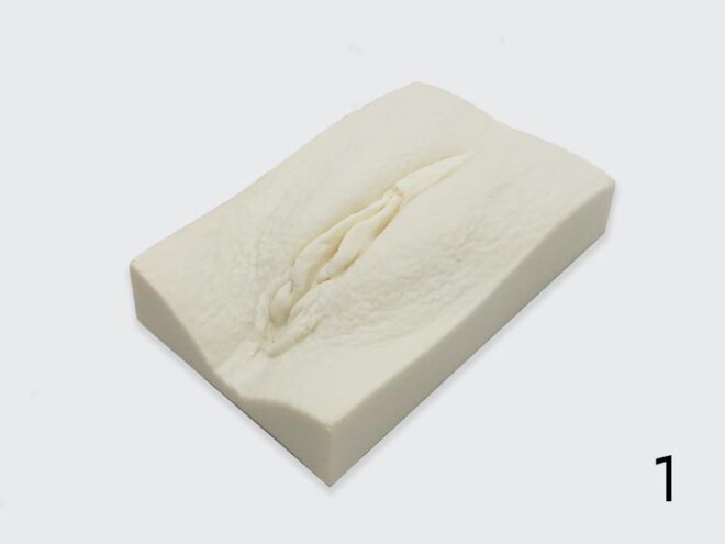 vulva shaped natural soap bar with small labia