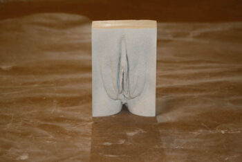 rectangular vagina cast in plaster