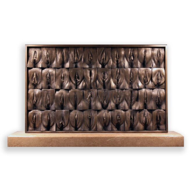 Jamie McCartney's 'Great Wall of Vagina panel 5 miniature' artwork in bronze resin