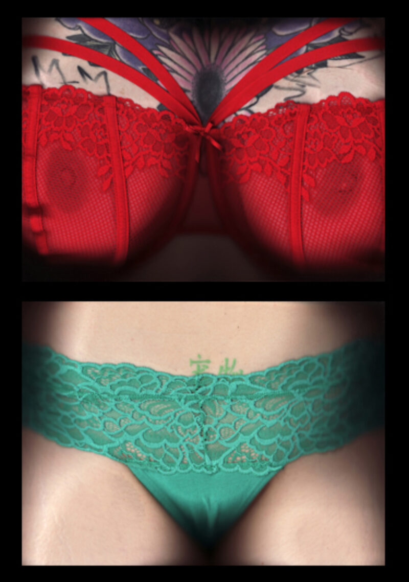 scanner photography images of pants and bras